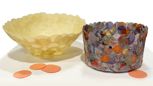 two small colorful bowls
